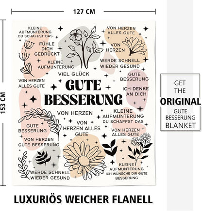 Flauschige Gute Besserung Kuscheldecke für Kranker