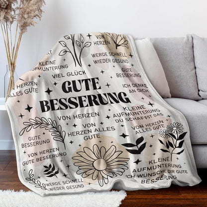 Juratar® Gute Besserung Geschenke Kuscheldecke Weiche Fleece Decke 62 * 52 Zoll