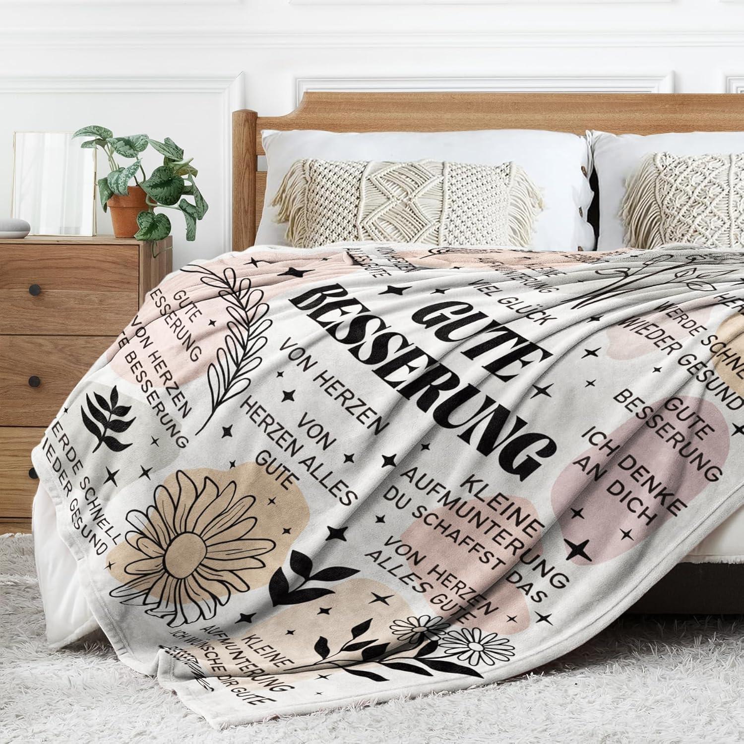 Kuscheldecke Gute Besserung Geschenk Weiche Fleece 62x52 Zoll