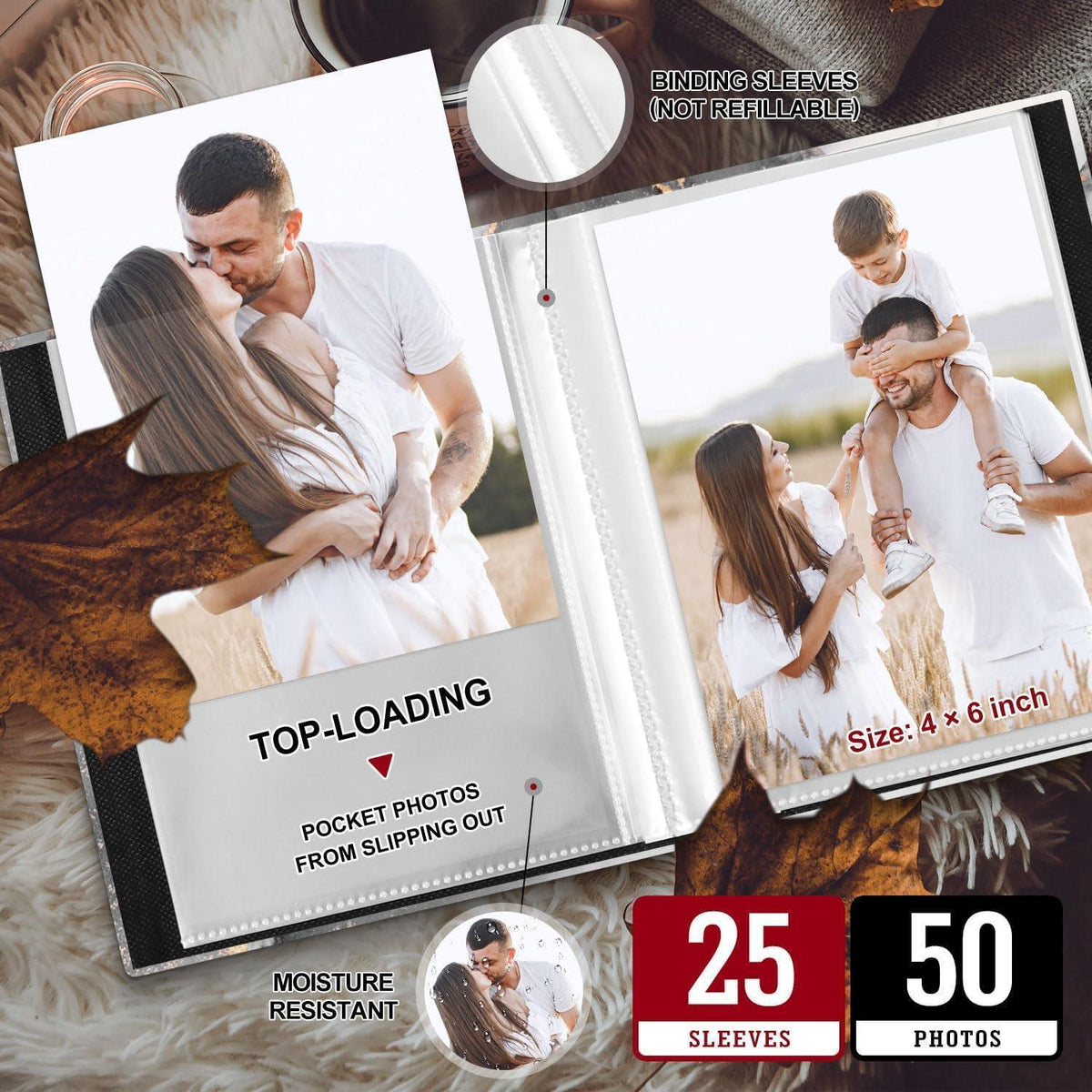 Fotoalbum Hardcover 10x15 cm 2er Pack Rosa in Lederoptik