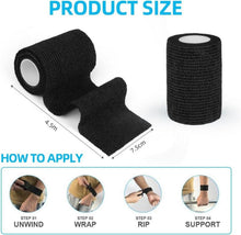 ACWOO Selbstklebende Verbandrolle 8 Stück Schwarz 7.5cmx4.5m