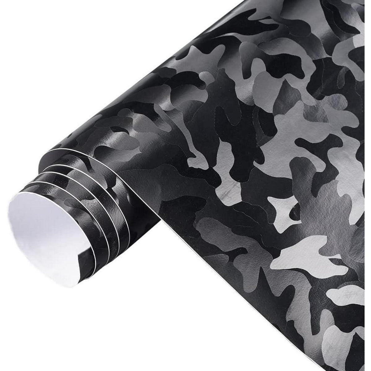 Auto Folie Camouflage Schwarz Glänzend – Selbstklebend 180x152cm
