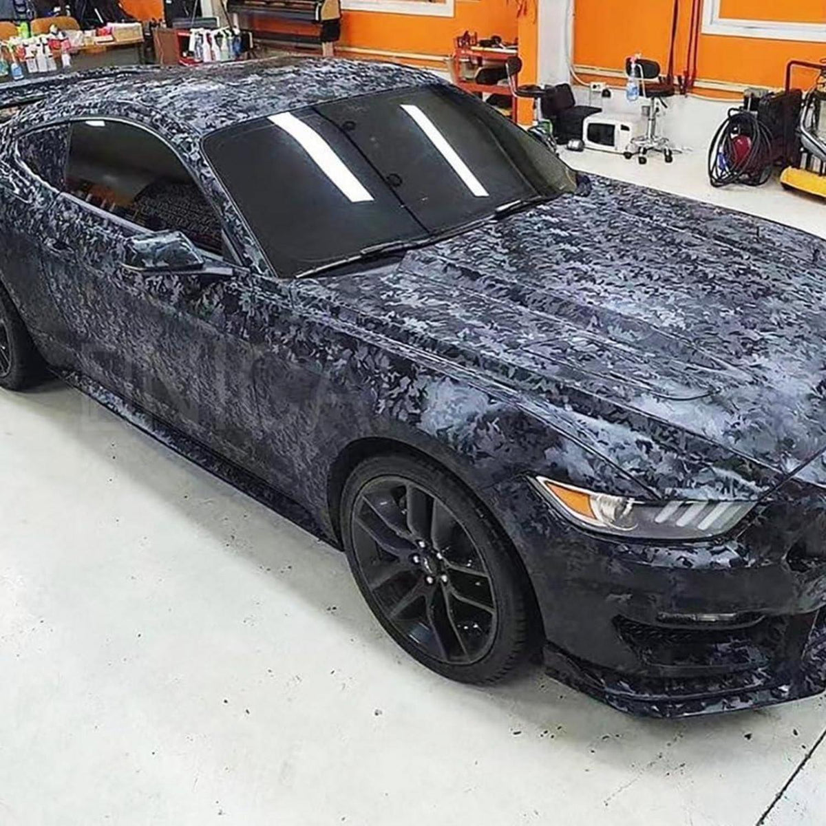 Auto Folie Camouflage Schwarz Glänzend – Selbstklebend 180x152cm