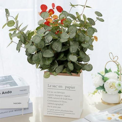 6er Pack Künstliche Eukalyptus Zweige, Realistische Deko Pflanze für Hochzeit und Tischdeko