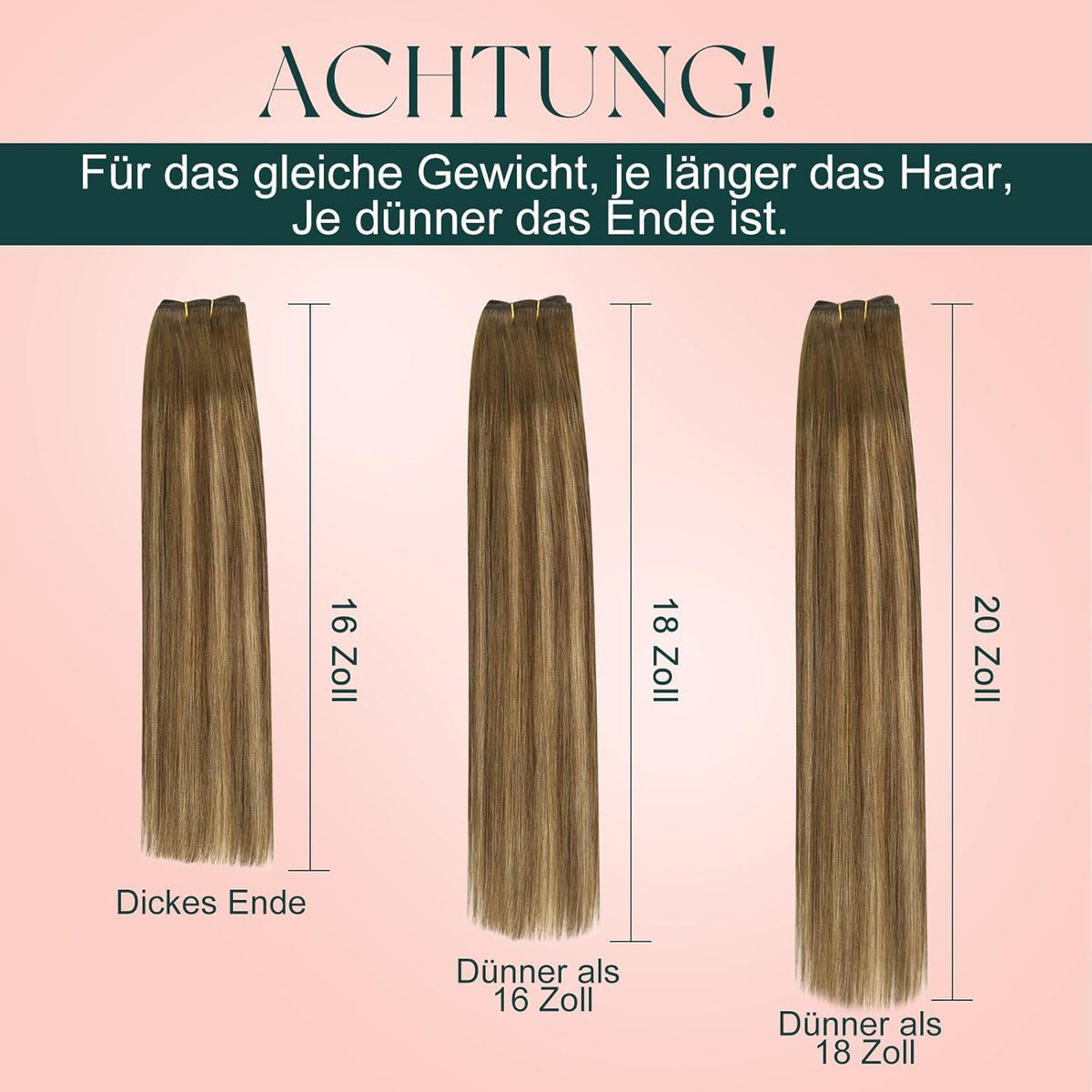Echthaar Tressen Balayage Mittelbraun & Blond 45cm
