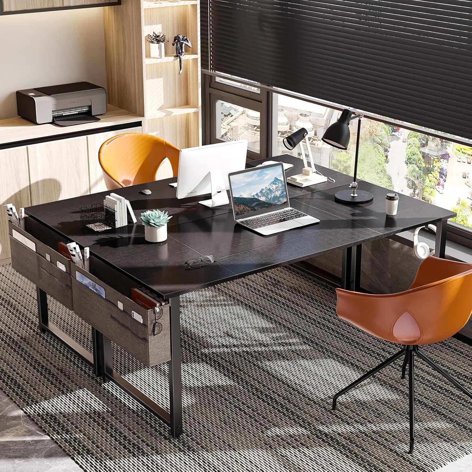 ODK Computertisch 160x55cm Schwarz Bürotisch Home Office
