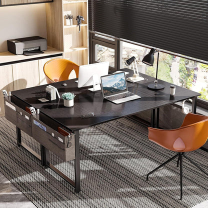 ODK Computertisch 160x55cm Schwarz Bürotisch Home Office