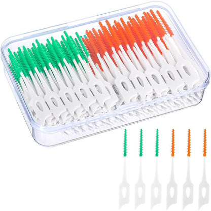 200 Interdentalbürsten Silikon Zahnzwischenraumbürsten mit