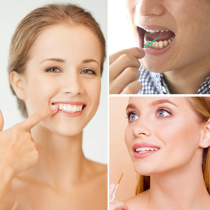 200 Interdentalbürsten Silikon Zahnzwischenraumbürsten mit