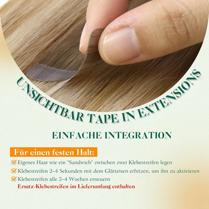Echthaar Tape Extensions Balayage Blond Mix 55cm