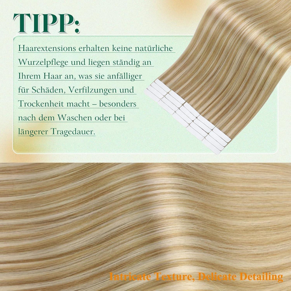 Echthaar Tape Extensions Blond – 50g, 50cm, #27/613