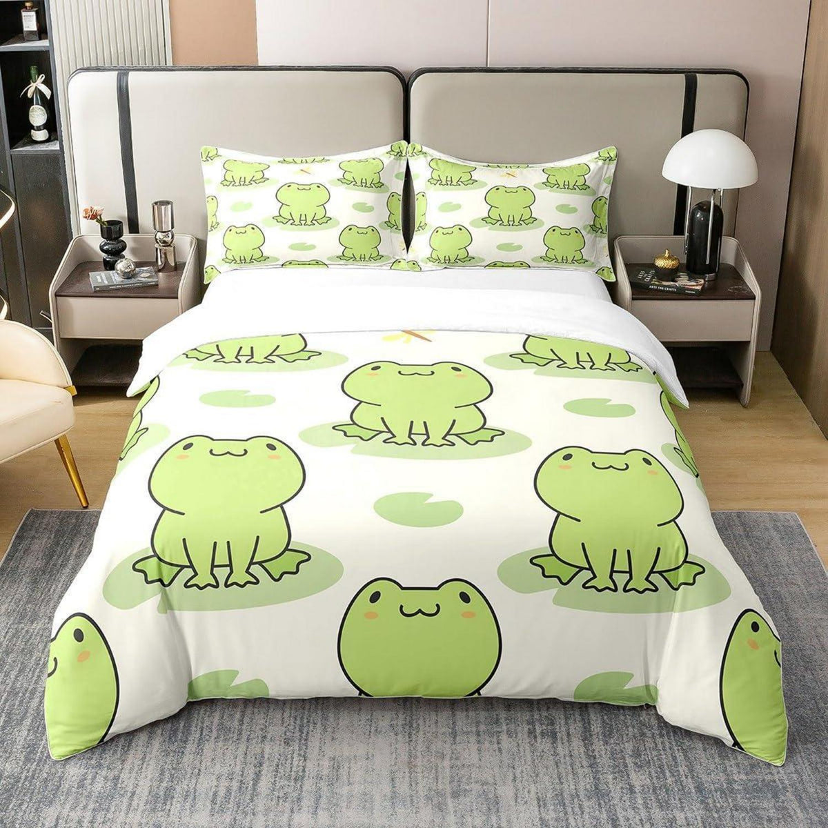 Frosch Kinder Bettwäsche Set 135x200 Baumwolle mit Kissenbezug