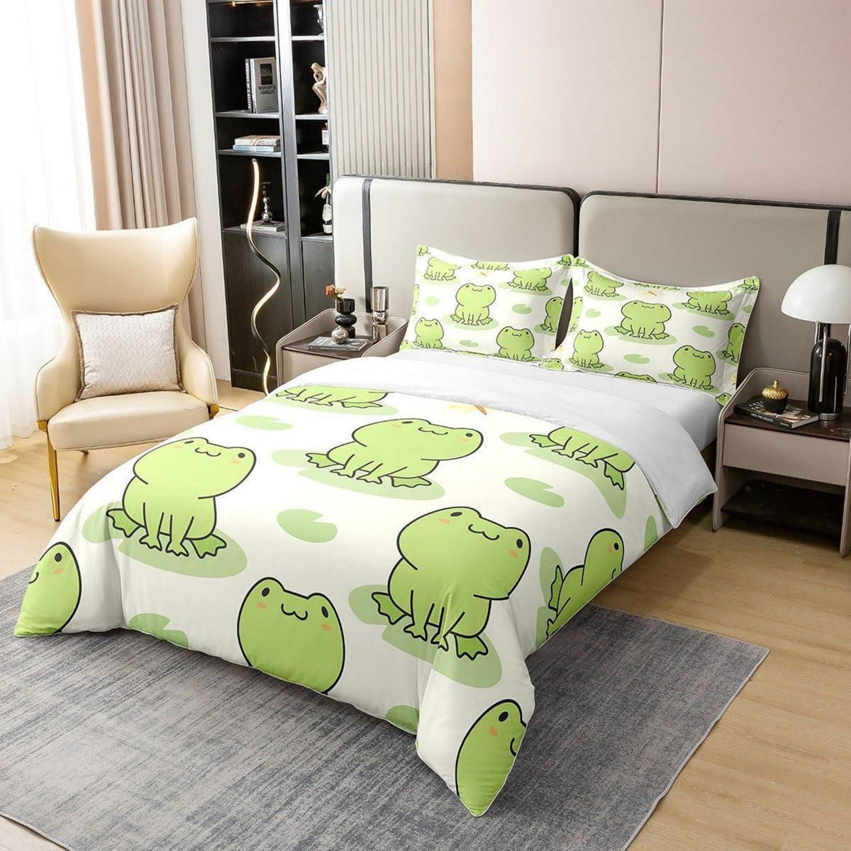 Frosch Kinder Bettwäsche Set 135x200 Baumwolle mit Kissenbezug