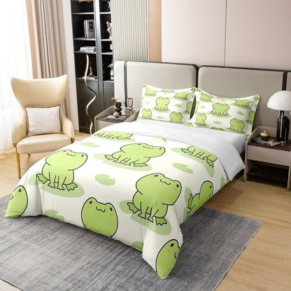 Frosch Kinder Bettwäsche Set 135x200 Baumwolle mit Kissenbezug