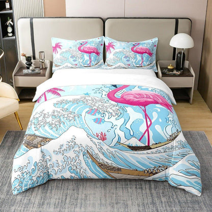Rosa Flamingo Bettwäsche Set 200x200 – Meer & Cartoon Design