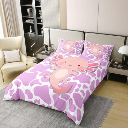 Kawaii Axolotl Baumwoll Bettbezug Set mit Kissenbezug