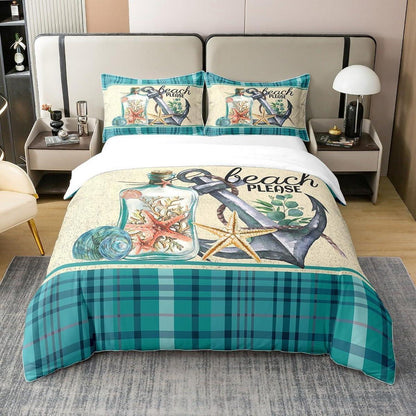Hawaii Anker Bettbezug 135x200 Baumwolle – Nautisches Bettwäsche Set