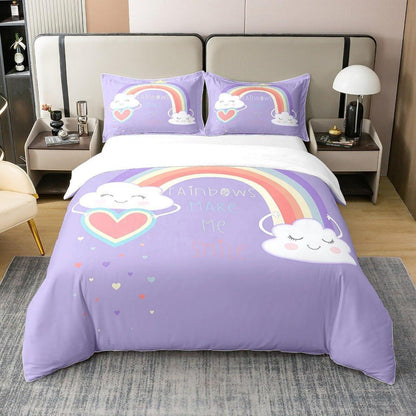 Bio Baumwoll Bettbezug Regenbogen Kinderzimmer Set 200x200