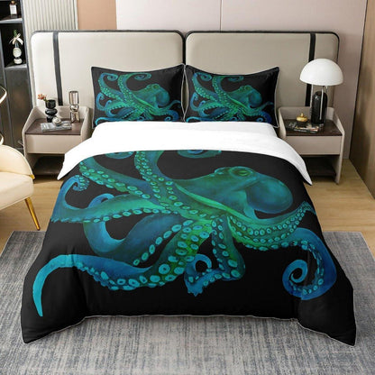 Octopus Baumwoll Bettbezug Set 135x200 – Kinder Schlafzimmer Dekor