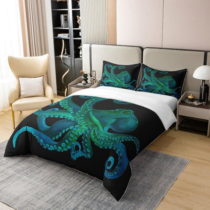 Octopus Baumwoll Bettbezug Set 155x220 – Kinder Schlafzimmer Dekor