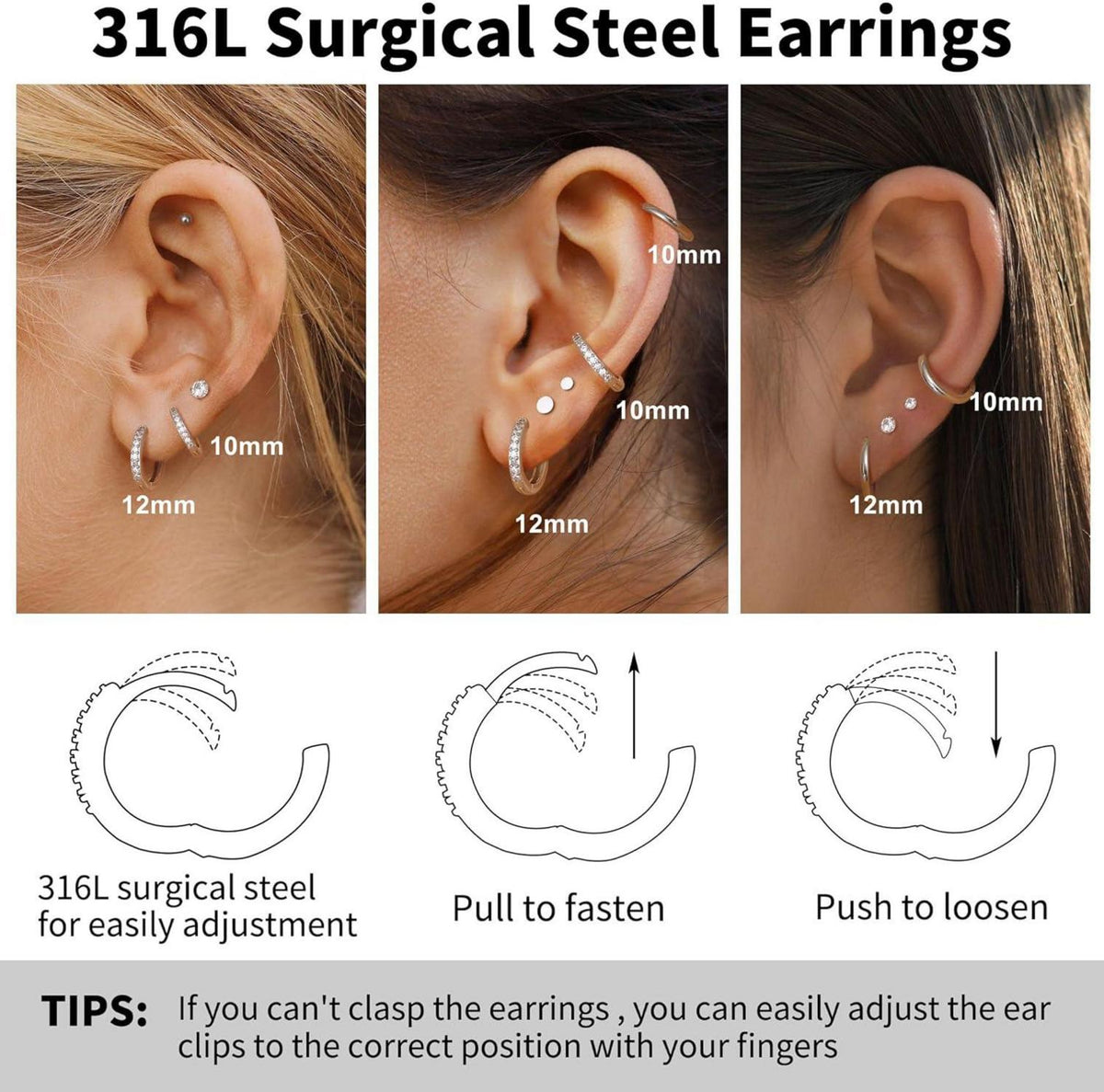 Hypoallergene Silber Ohrringe Set Opal Cubic Zirkonia