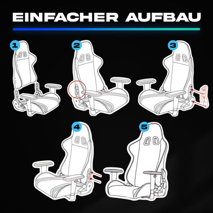 KLIM Esports Gaming Stuhl Lila mit Lenden- und Nackenstütze - Verstellbarer PC Sessel Ergonomisch aus Premium-Materialien - Violett