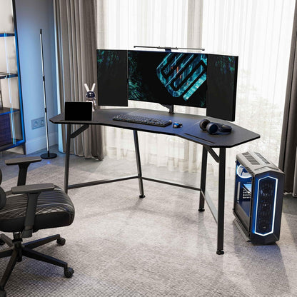 Gaming Tisch 160x74 cm Flügelform Carbonfaser Home Office Studio Live-Streaming