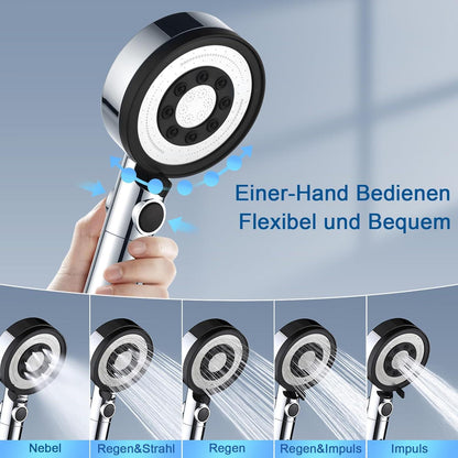 Duschkopf mit PP Filter Handbrause 5 Strahlarten Hochdruck