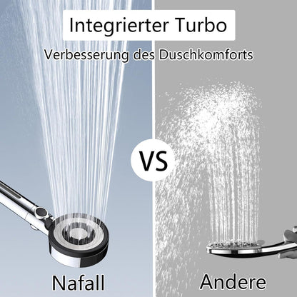 Duschkopf mit 4 PP Filter Handbrause Wassersparend 5 Strahlarten