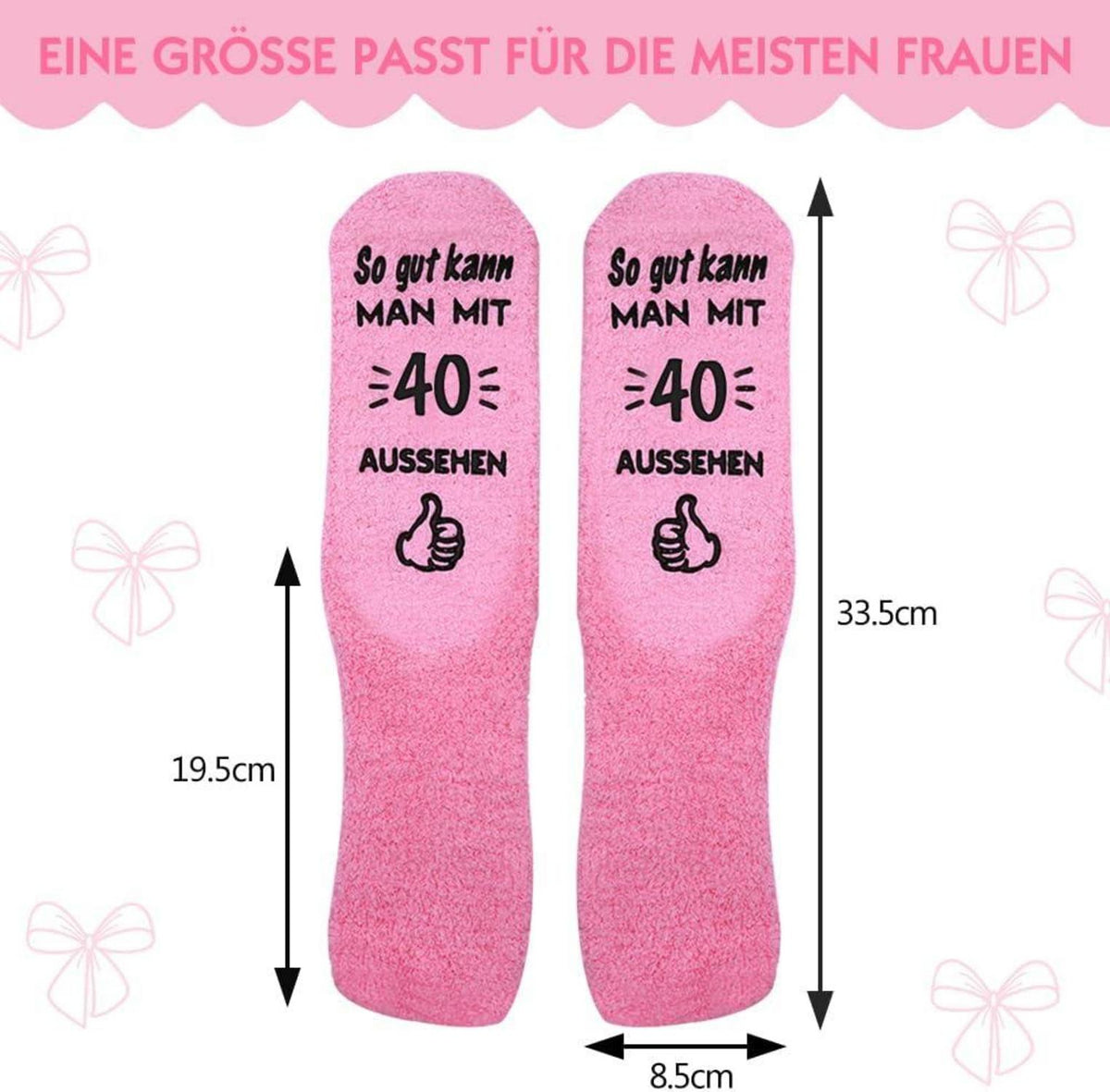 40. Geburtstag Frauen Flauschige Socken Lustige Kuschelsocken