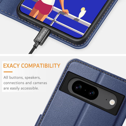 Handyhülle für Google Pixel 8a - Premium Leder Klapphülle mit Kartenfächern