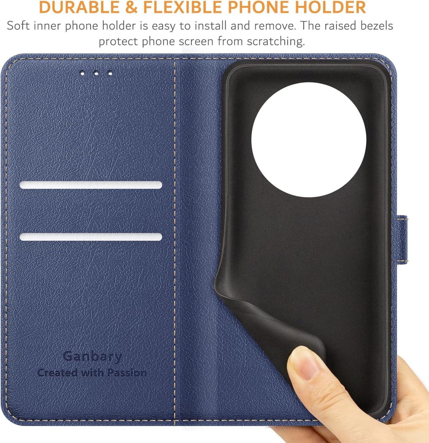 Handyhülle Honor Magic 5 Lite Leder Klapphülle Blau mit