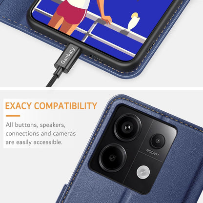 Handyhülle Xiaomi Redmi Note 13 Pro 5G Premium Leder Klapphülle Blau