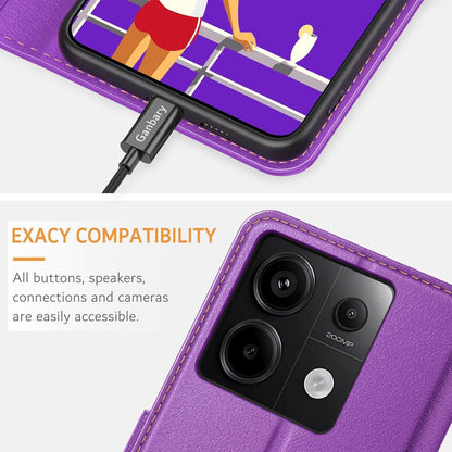 Leder Handyhülle Xiaomi Redmi Note 13 Pro 5G mit Kartenschlitzen und