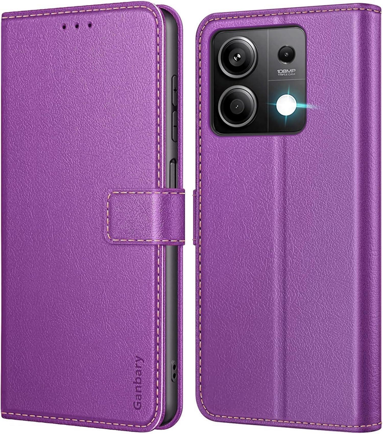 Handyhülle Xiaomi Redmi Note 13 5G Leder Klapphülle Violett