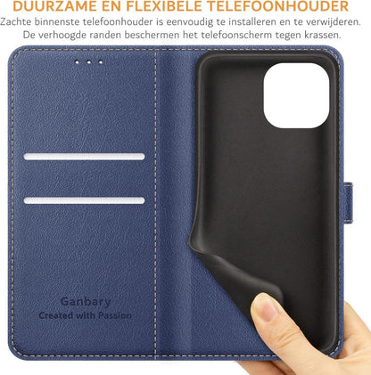 Handyhülle iPhone 14 13 Leder Klapphülle Kartenschlitze
