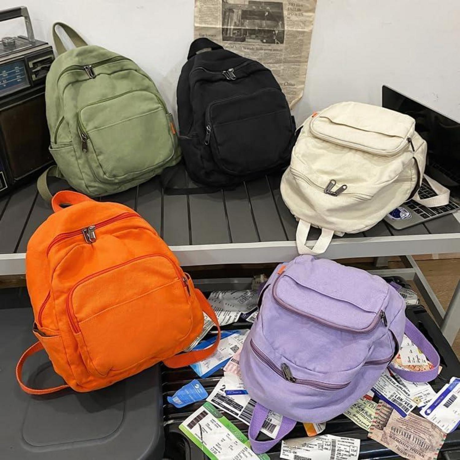 Damen Rucksack Canvas Klein Lila für Schule Reise Arbeit Wandern