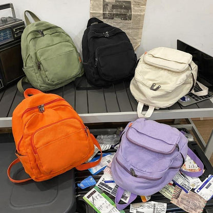 Damen Rucksack Canvas Klein Lila für Schule Reise Arbeit Wandern