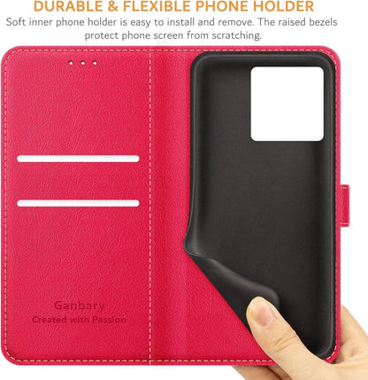 Xiaomi Redmi Note 13 Pro 5G Handyhülle Premium Leder Rot