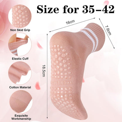 Pilates Socken Damen 4er-Set | Rutschfest & Atmungsaktiv 38-42