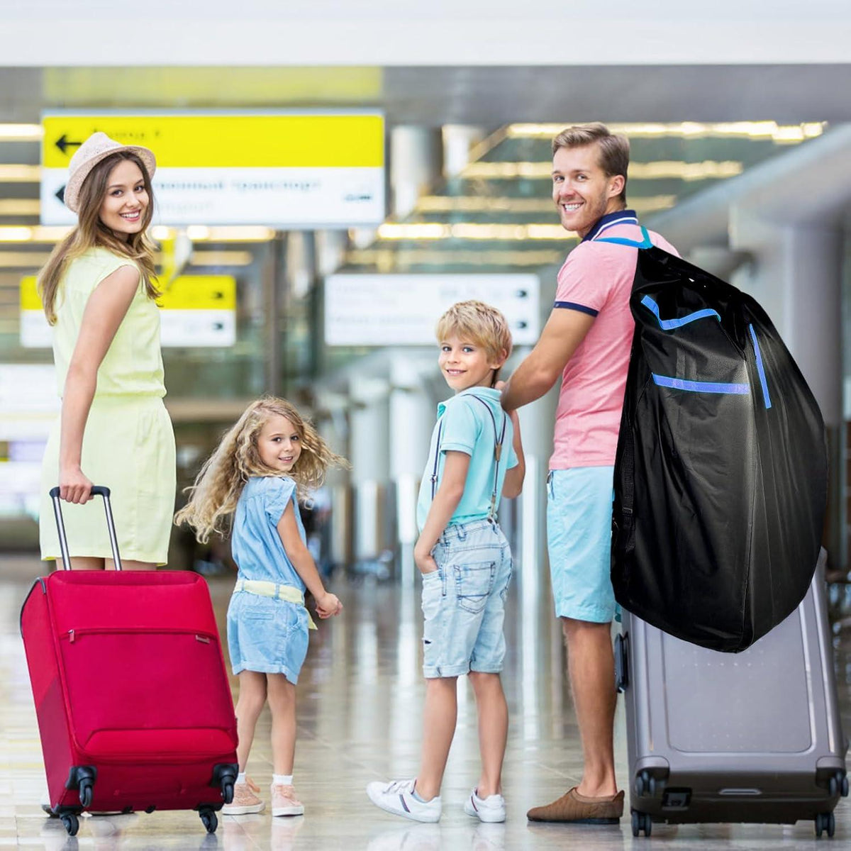 Kinderwagen Transporttasche Flugzeug Gate Check 120x61x46cm Wasserdicht 720D