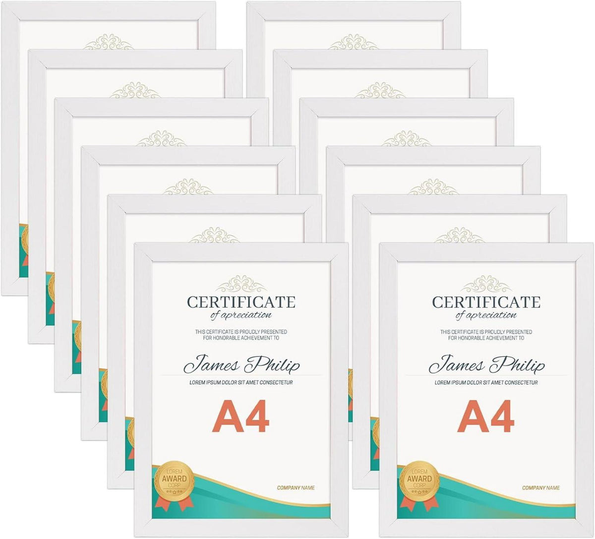 Bilderrahmen Set DIN A4 Weiß Fotorahmen Collage 12er Pack