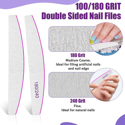 Professionelle Nagelfeilen Set 180/240 Grit, 25 Stück