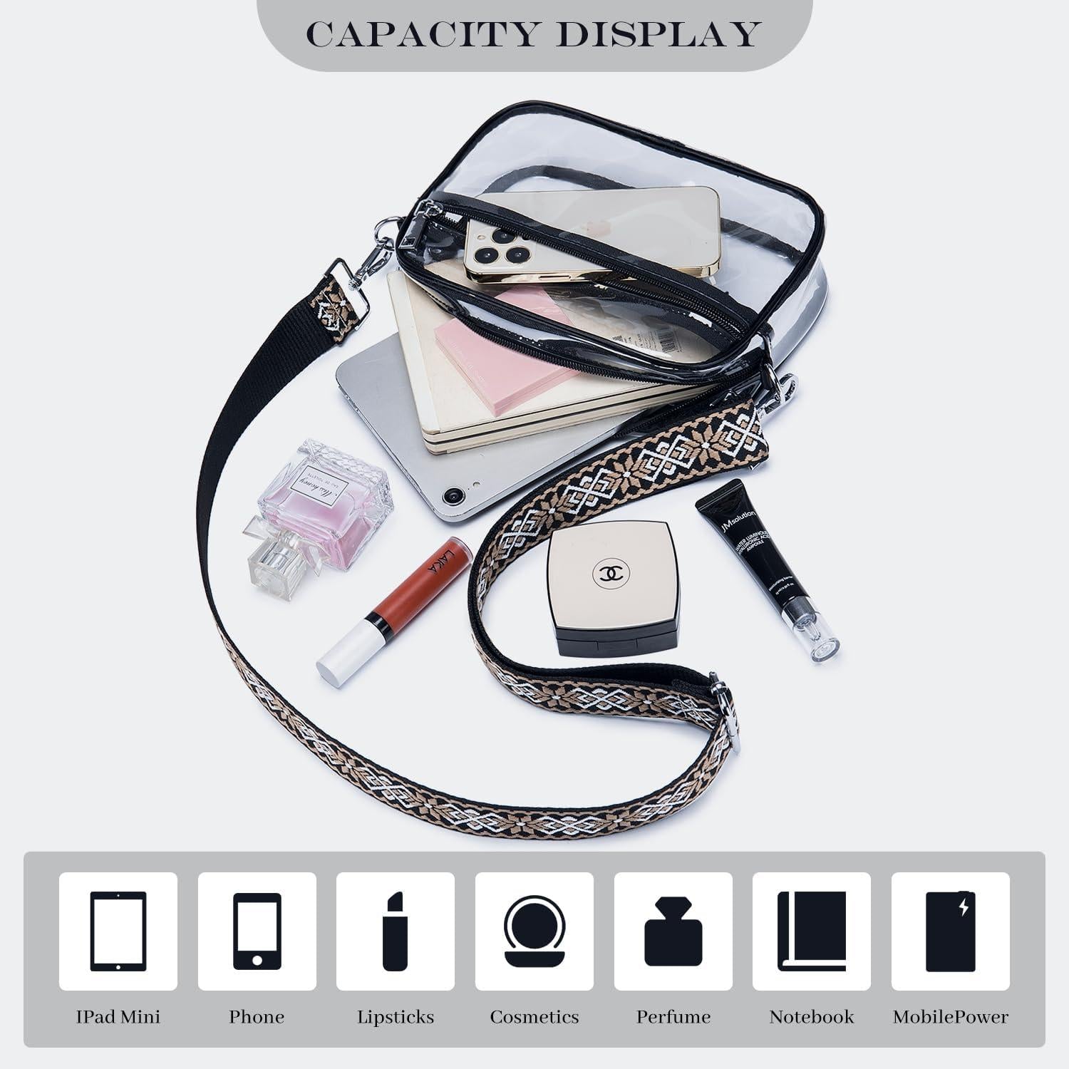 Damen Vegan Leder Umhängetasche Crossbody mit 3 Reißverschlussfächern