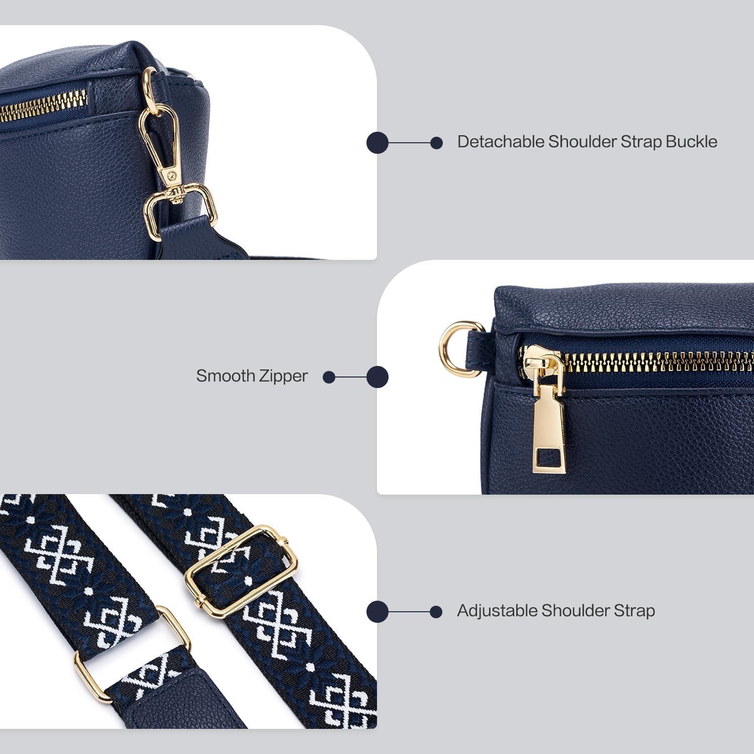 Kleine Umhängetasche Damen RFID Blockierung PU Leder Crossover Bag