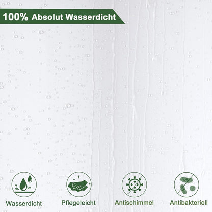 Duschvorhang Weiß 180x180 Wasserdicht Antischimmel mit 12 Ringen und 3 Gewichtssteinen
