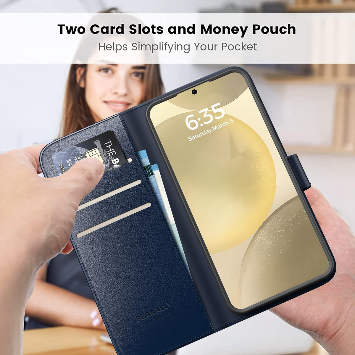 Schutzhülle Samsung Galaxy S24 PU Leder RFID Blau