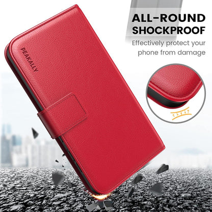 Peakally Samsung Galaxy S24 Hülle PU Leder RFID TPU Stoßfest - Rot