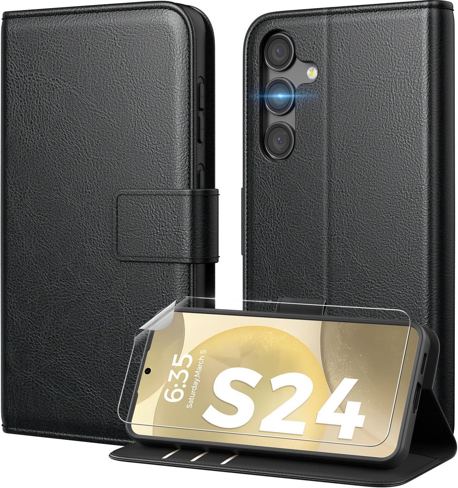 Samsung Galaxy S24 Hülle mit Magnet RFID Schutz 360° Schutz PU