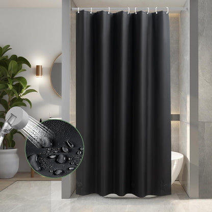 Duschvorhang 120x200 Schwarz Kunststoff Wasserdicht Anti-Schimmel